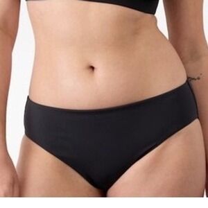 Athleta Clean Full Rib Swim Bottom Black XL Seamless Full Coverage UPF 40+